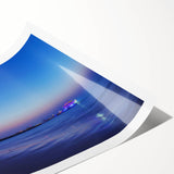 Extra large wall art featuring line art flowers over a Dubai skyline, in muted earth tones on a rolled canvas.