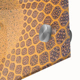 Large abstract wall art featuring a mid-century modernist Iranian scenery in vibrant earth tones.