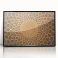 Large abstract wall art depicting a Middle Eastern scenery in muted earth tones on a framed acrylic.