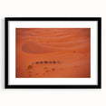 Abstract art print of a Middle Eastern scenery in vibrant colors on a large canvas, ideal for living room decor.