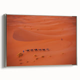 Framed canvas featuring a vintage-style landscape painting of a Middle Eastern scene.