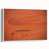 Vintage poster art of a Middle Eastern Iraqi scenery on framed canvas, featuring vibrant colors, ideal for living room decor.