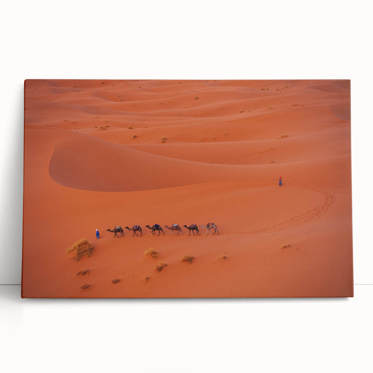 Black and white large art print of a Middle Eastern scenery on stretched canvas.