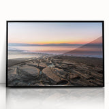 Large abstract wall art of the Dead Sea in muted blue and gray tones, framed acrylic, ideal for modern art wall decor.