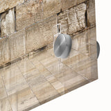 Large abstract wall art of Jerusalem in muted earth tones on acrylic glass, suitable for dining room ambiance.