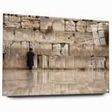 Acrylic glass print of Jerusalem skyline in muted earth tones, suitable for bedroom or dining room decor.