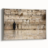 Framed canvas landscape art painting depicting a colorful Jerusalem skyline, ideal for living room decor.