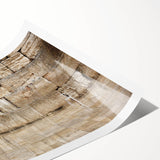 Extra large rolled print of Jerusalem scenery with line art flowers in muted earth tones.