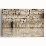 Black and white stretched canvas of Jerusalem skyline, ideal for kitchen art with its large format.