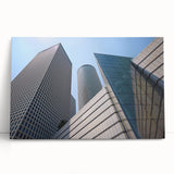 Black and white stretched canvas of Tel Aviv skyline, ideal for kitchen wall art or bedroom ambiance.