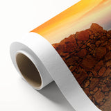 Art deco poster of a Middle-Eastern scenery, featuring muted earth tones on rolled canvas, ideal for nursery wall art.