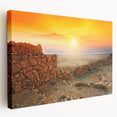 Middle Eastern scenery on large stretched canvas with earthy tones, suitable for kitchen wall art.