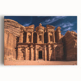 Black and white photograph of the Jordanian desert on stretched canvas, ideal for kitchen wall art.