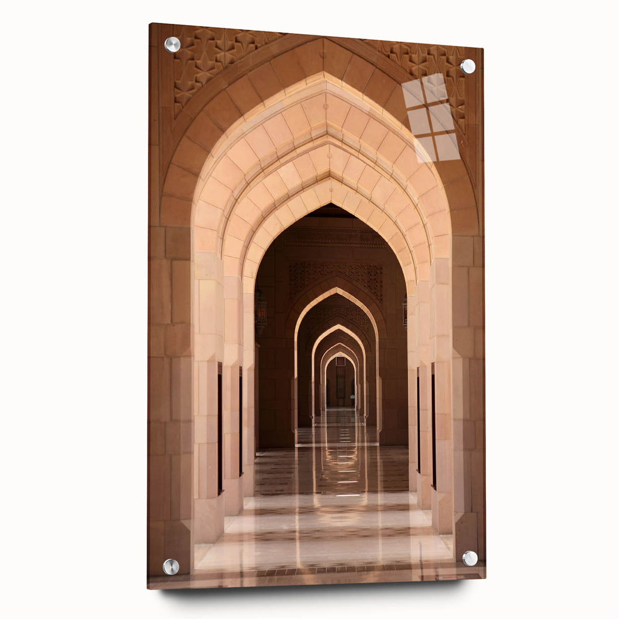 Acrylic print of an Omani landscape featuring earthy tones, suitable for bedroom or dining room decor.