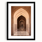 Abstract art print of a Middle Eastern landscape in vibrant colors on a textured, extra-large canvas.