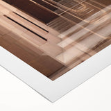 Art deco poster of Middle Eastern scenery in Oman, featuring soft earth tones on a rolled canvas.