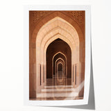 Extra large rolled print featuring a Middle Eastern Oman scenery in muted earth tones, ideal for dining room wall art.