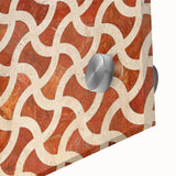 Large abstract wall art of Qatar scenery in mid-century modernist style on acrylic glass, ideal for dining room art.