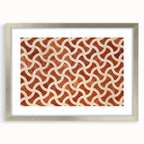 Textured abstract art print depicting a Middle Eastern scenery in muted earth tones, framed with a silver mat.