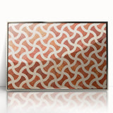 Mid-century modernist art depicting the Qatar skyline, rendered in muted silver and blue tones on a framed acrylic panel.