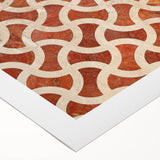 Art deco style poster of Qatar scenery on rolled canvas, featuring muted earth tones, ideal for dining room wall art.