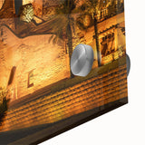 Large abstract wall art depicting Saudi Arabian scenery in muted earth tones on acrylic glass.