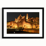 Extra large framed abstract print of colorful Saudi Arabian scenery, ideal for living room decor.