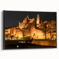Black and white framed canvas of a vintage Saudi Arabian landscape, ideal for bedroom wall art.