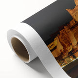 Art deco poster of a Middle Eastern scenery in pastel shades on rolled canvas, ideal for nursery wall art.