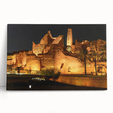 Black and white stretched canvas of a Saudi Arabian landscape, ideal for kitchen wall art or bedroom ambiance.