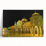 Black and white large art print of Middle Eastern Syrian scenery on stretched canvas.