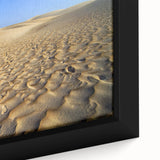 Extra large framed canvas featuring a textured depiction of a Middle Eastern landscape in vibrant colors.