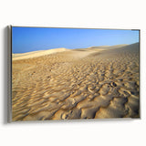 Landscape art painting of a Middle Eastern village on framed canvas, featuring a muted palette with silver accents.