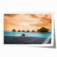 Extra large rolled print of Bora Bora scenery with vivid blue ocean and lush greenery, ideal for dining room wall art.