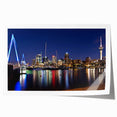 Extra large rolled print of Auckland scenery with vibrant green and blue tones, ideal for art wall dining room.