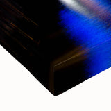 Large art depicting the Auckland skyline in black and white tones on a stretched canvas, suitable for bedroom wall decor.