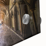 Large abstract wall art depicting a serene New Zealand Canterbury landscape in muted earth tones on acrylic glass.