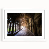 Abstract art print of Canterbury, New Zealand in muted earth tones on a white-framed canvas, ideal for dining room decor.