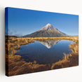Large canvas print of Taranaki, New Zealand, with vivid green landscapes, ideal for kitchen wall art.