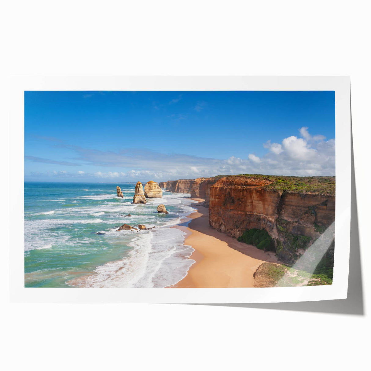 Extra large rolled print of a floral scene in soft pastel shades, ideal for dining room wall art.