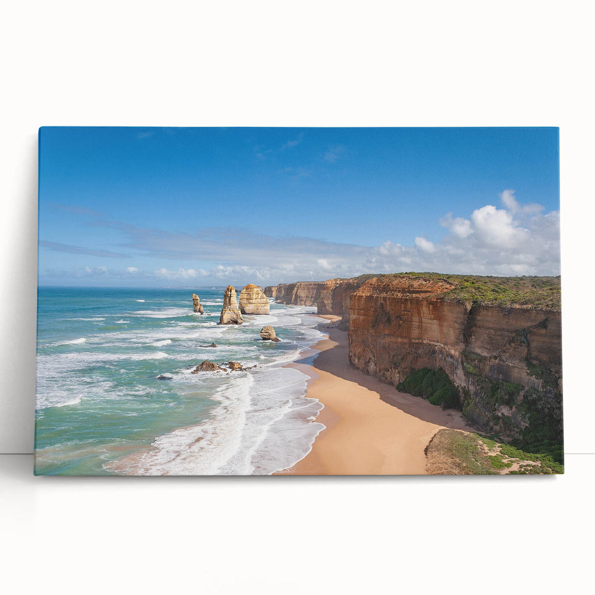 Black and white oceanic landscape on large stretched canvas, ideal for kitchen wall art or bedroom ambiance.