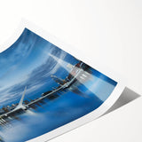 Extra large wall art featuring line art flowers in muted tones on a rolled canvas, ideal for large living room decor.