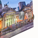 Large abstract wall art depicting a South American landscape in muted earth tones on acrylic glass.