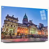 Large abstract depiction of an Argentine landscape in earthy tones on acrylic glass, ideal for dining room decor.