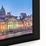 Extra large framed canvas featuring a textured, colorful depiction of a scenic Argentine landscape.