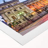 Art deco poster of an Argentine landscape on rolled canvas, featuring earthy tones; suitable for dining room wall art.