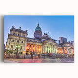 Black and white stretched canvas of an Argentine landscape, ideal for kitchen wall art.