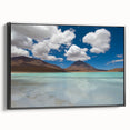 Black and white framed canvas of a Bolivian landscape, ideal for bedroom wall art.