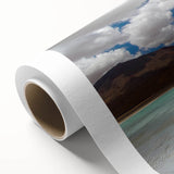 Art Deco poster of a Bolivian landscape in pastel shades on rolled canvas, ideal for nursery wall art.