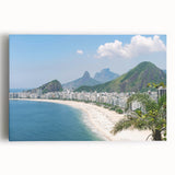 Black and white photo of Rio de Janeiro on stretched canvas, ideal for kitchen wall art.